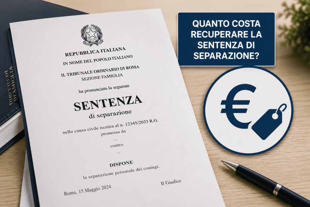 Quanto costa richiedere la sentenza di separazione