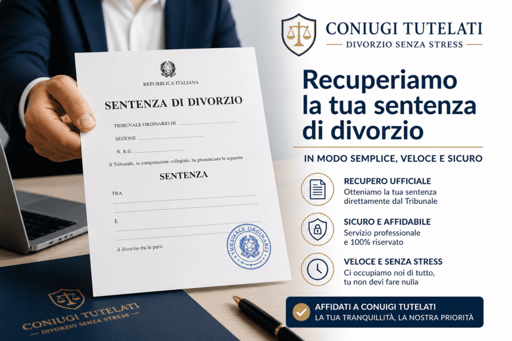 Recuperiamo noi la Tua sentenza di Divorzio