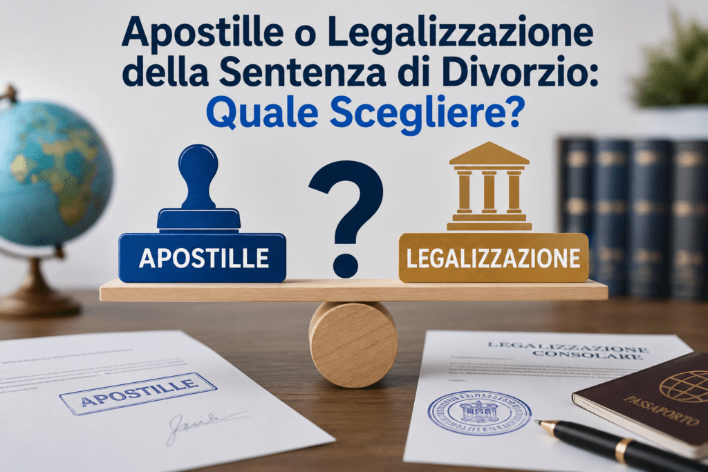 Legalizzazione della sentenza di divorzio oppure apostille? cosa scegliere